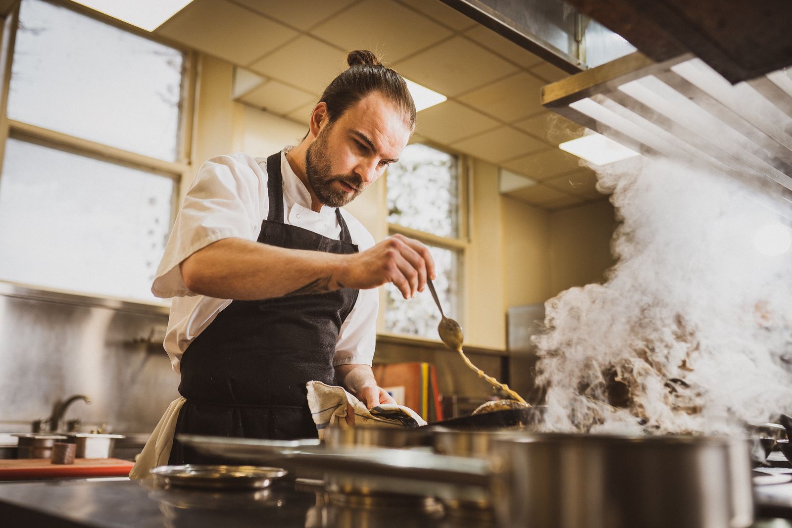 Chef in kitchen of Lady Helen