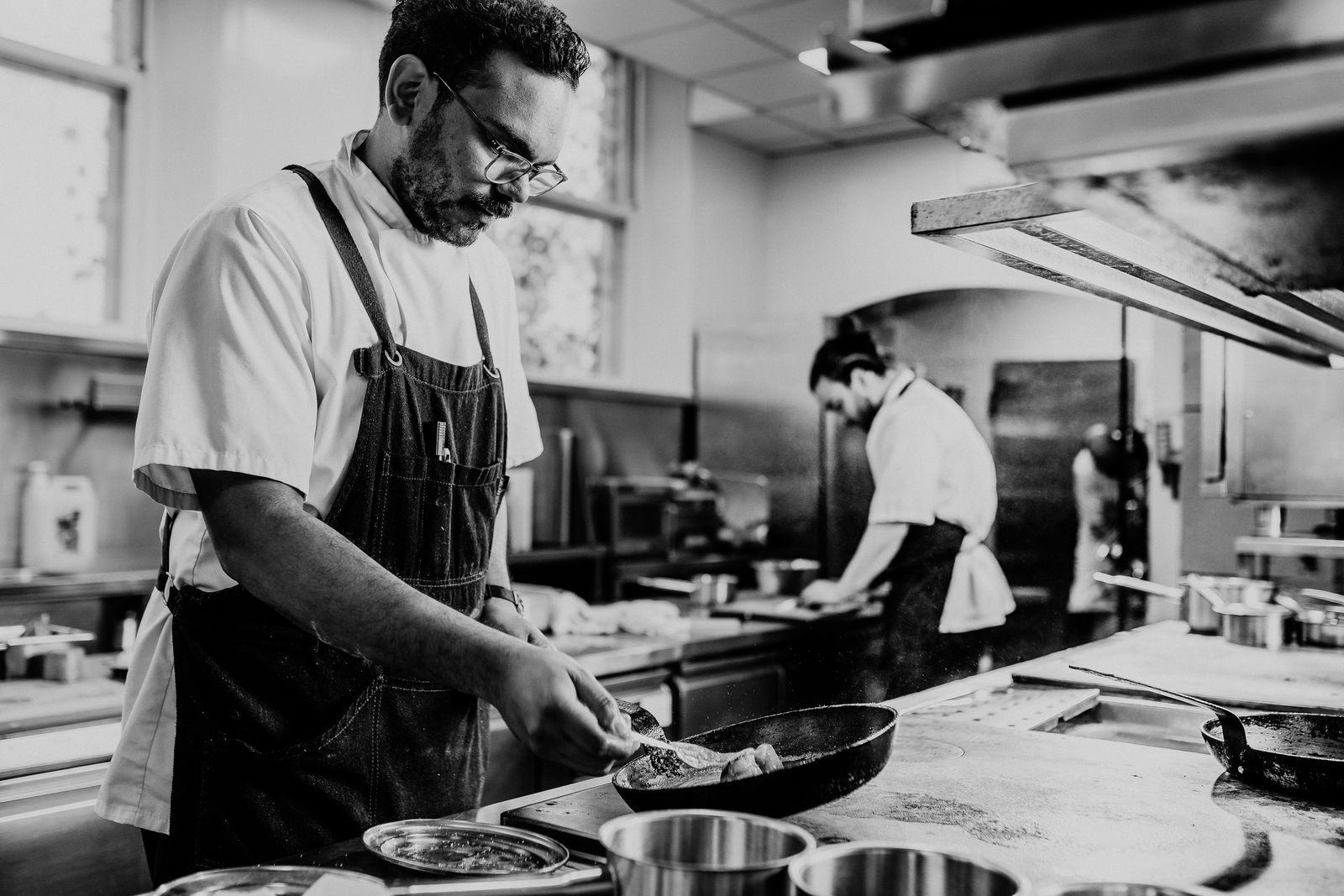 Chefs cooking in kitchen of Lady Helen