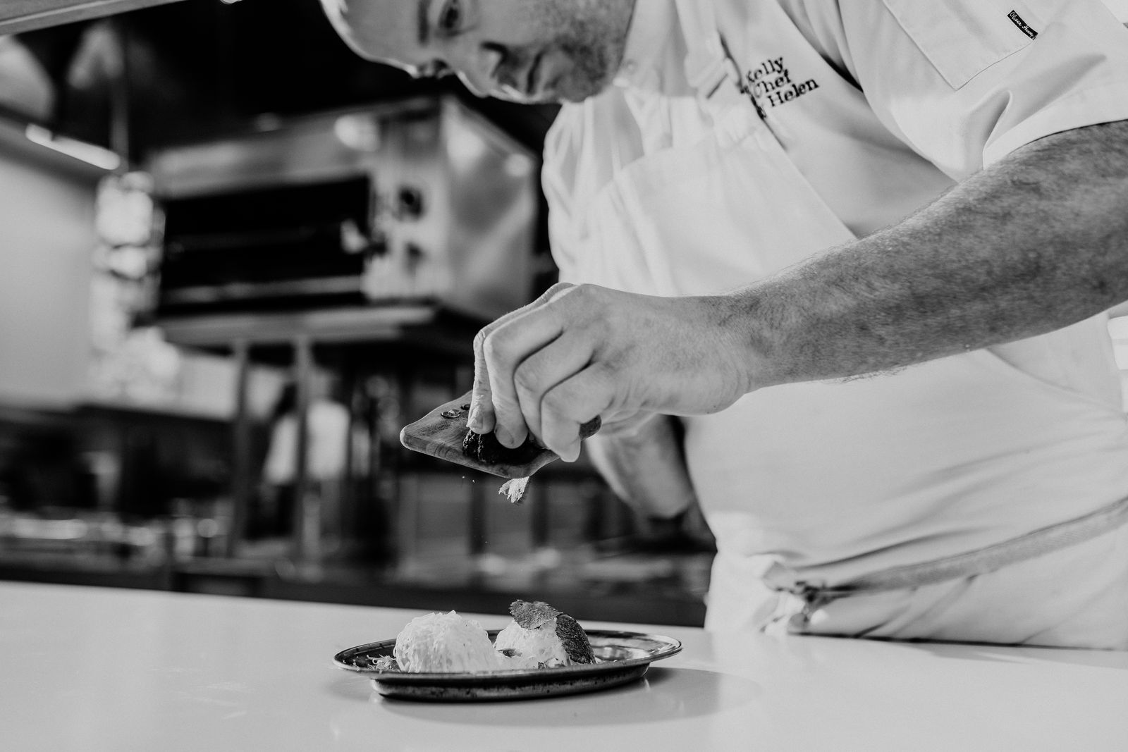 John Kelly slicing truffles in Lady Helen