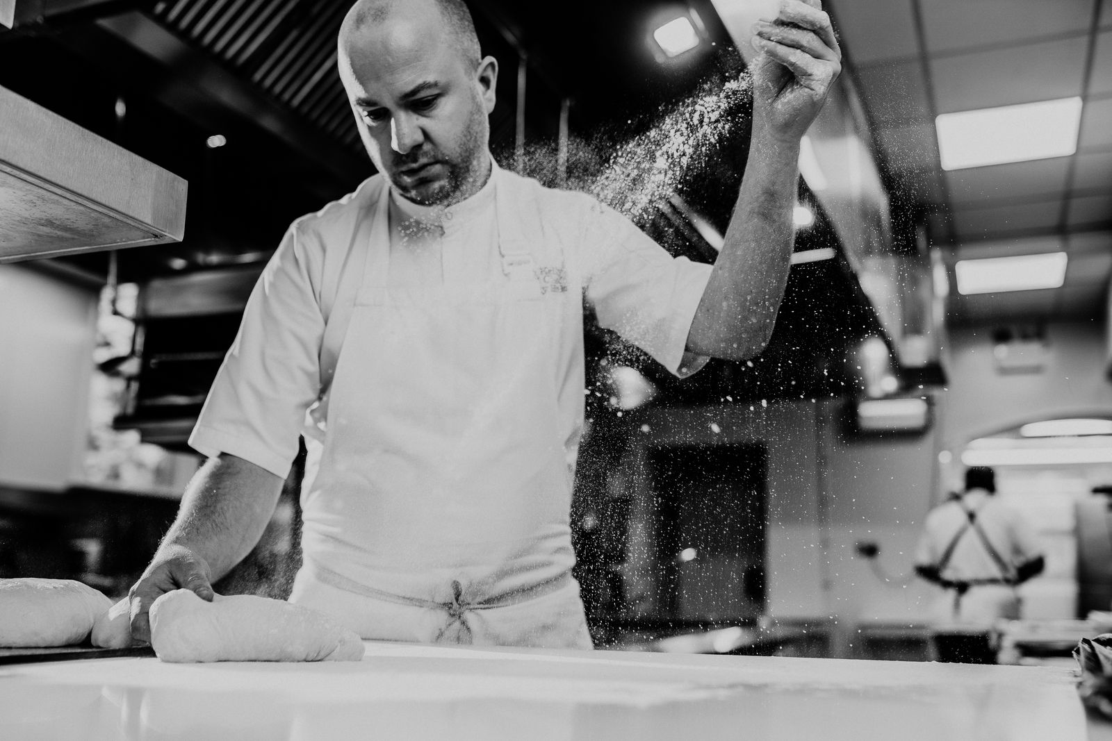 John Kelly making bread in Lady Helen