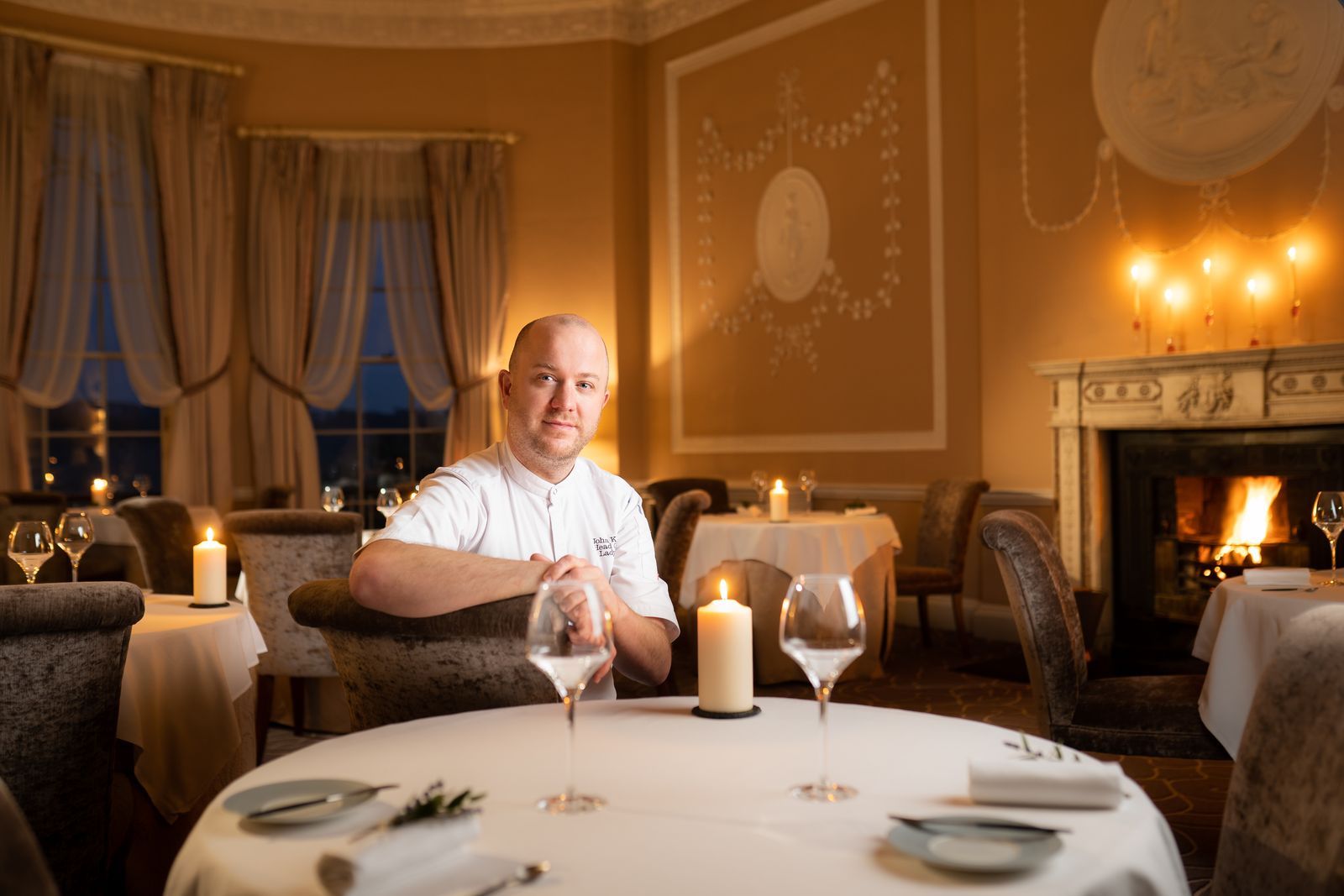 John Kelly in the dining room of Lady Helen